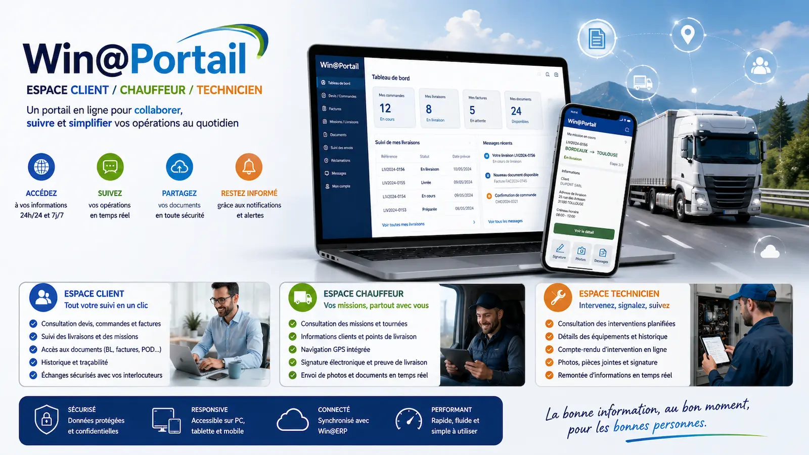 Illustration du module Win@Portail